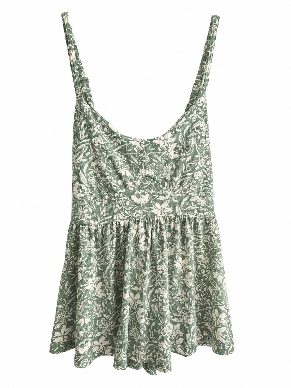 torrid Green and White Smocked Tank Top With Open Criss Cross Back Sz 2X